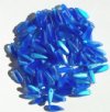 100 3x11mm Matte Transparent Sapphire AB Dagger Beads